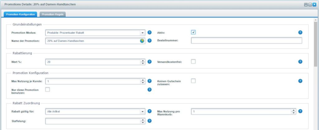 Advanced Promotion Suite Rabatt Feature Backend