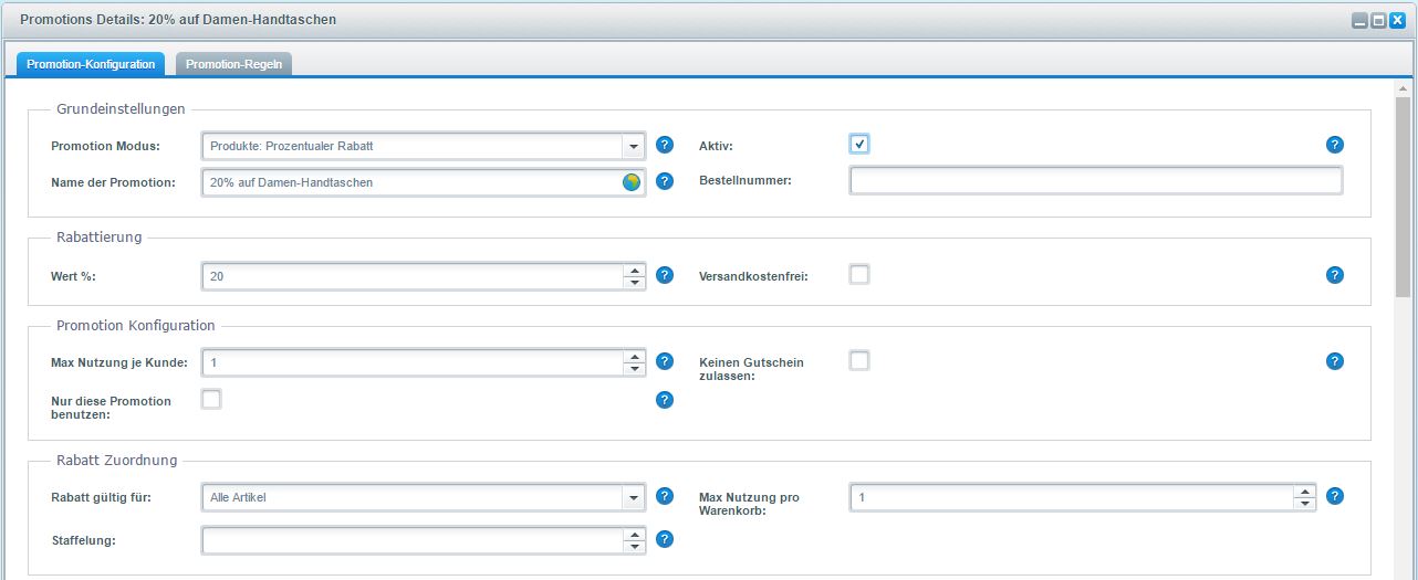 Advanced Promotion Suite Rabatt Feature Backend