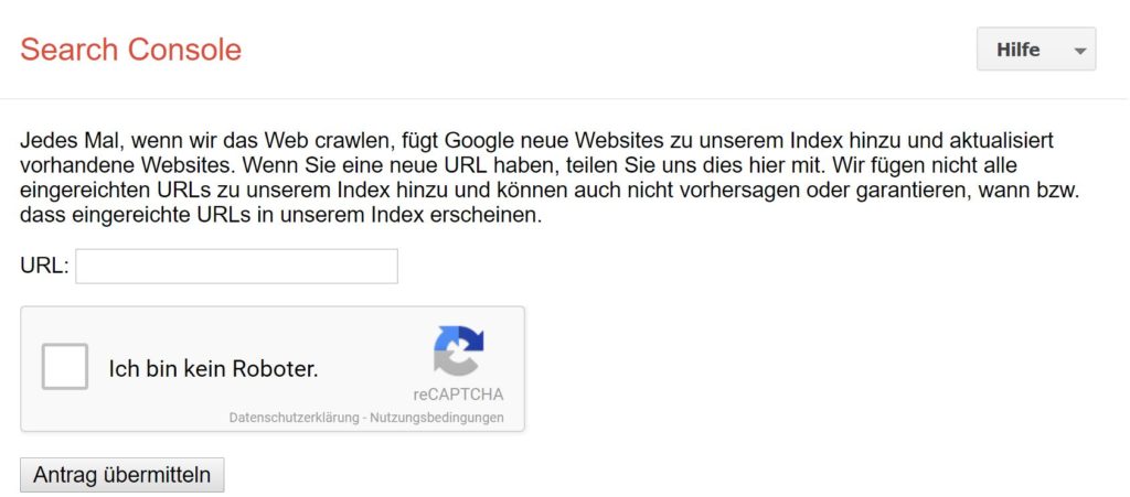 Suchmaschineneintrag Google