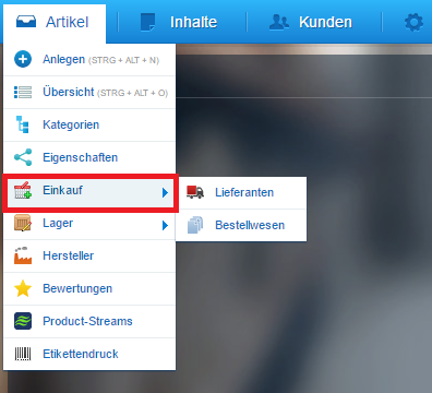 Shopware 5 Backend - Artikel