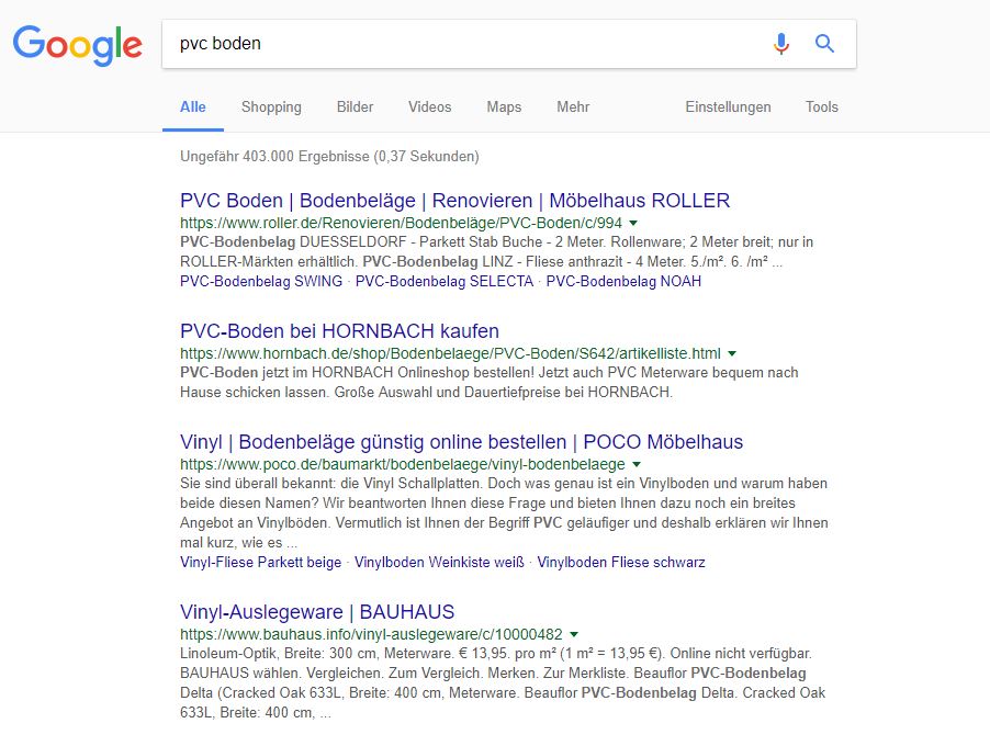 Dynamisch generierte Google Snippets auf der Suchergebnissseite