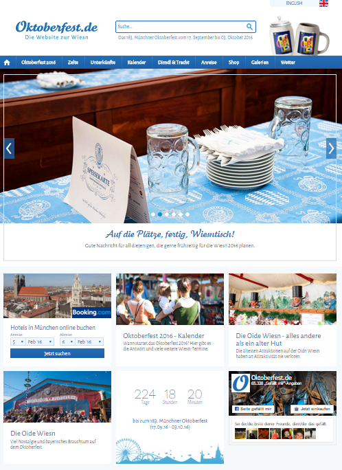 Beispiel für interkulturelles Webdesign (Deutschland)