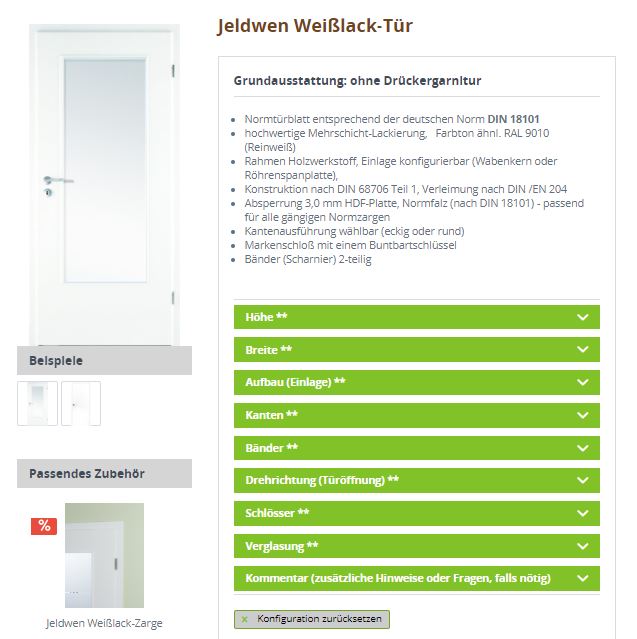 Konfigurator auf ihr-holzshop.de