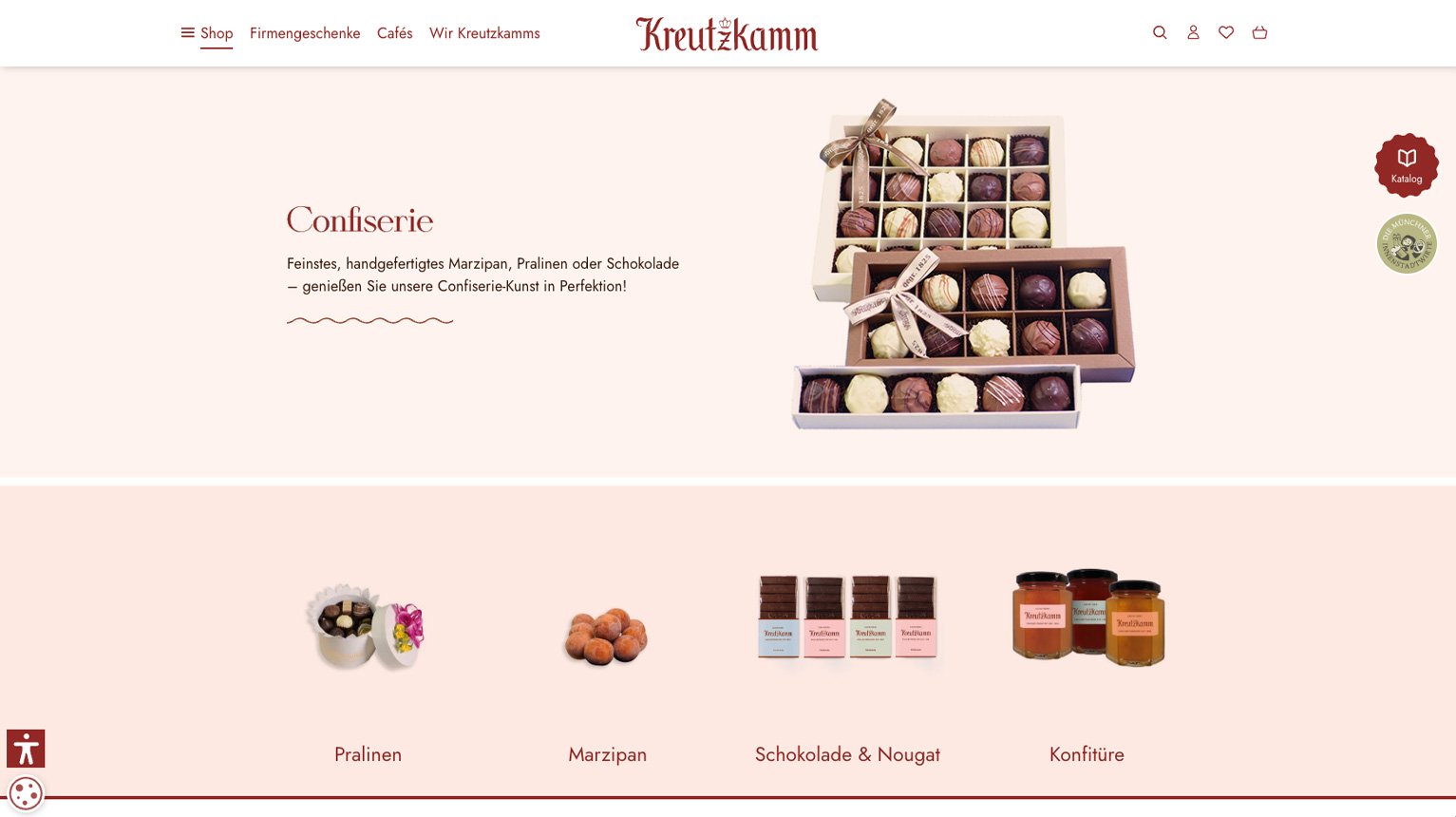 Bild der Einkaufswelt "Confiserie" im Kreutzkamm-Shop