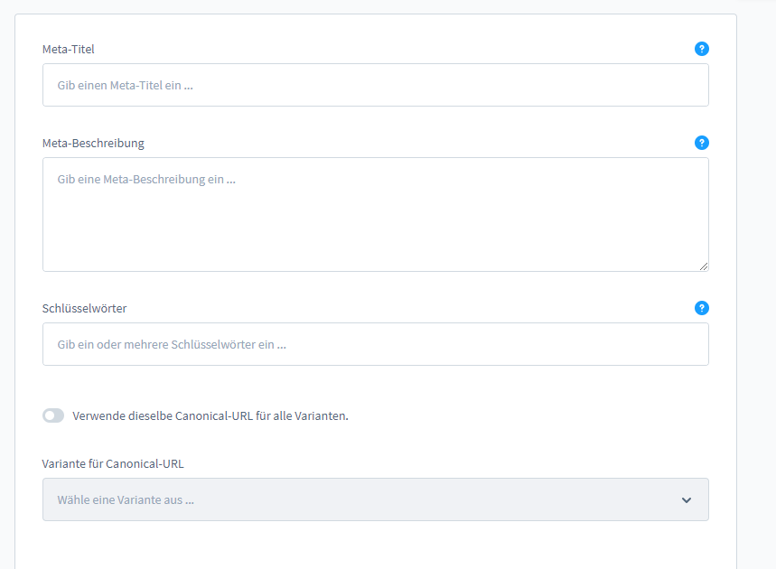 Metainformationen für SEO im Shopware 6 Shop