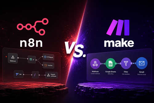 n8n vs. Make Titelbild