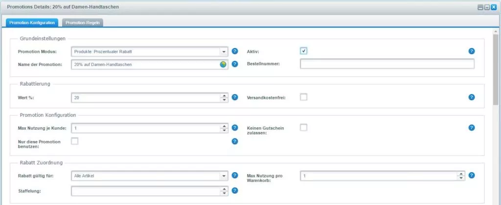 Advanced Promotion Suite Rabatt Feature Backend