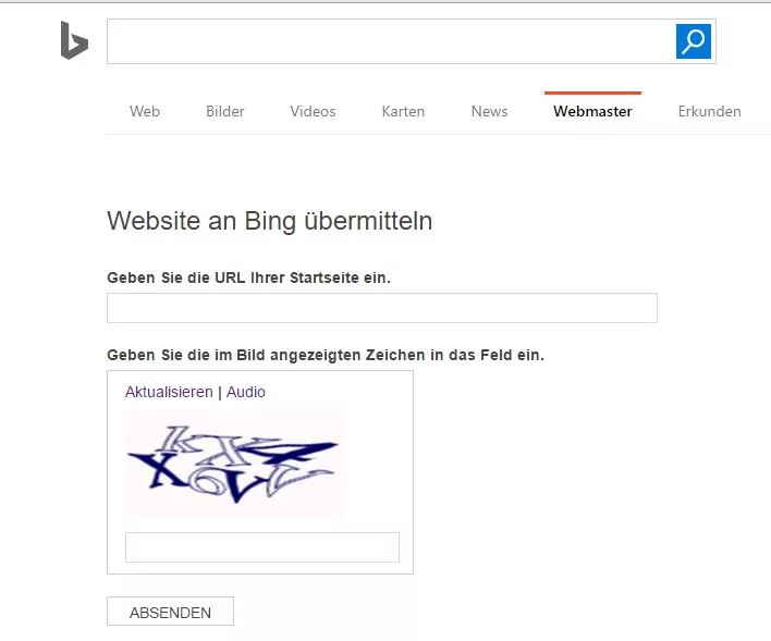 Suchmaschineneintrag Bing