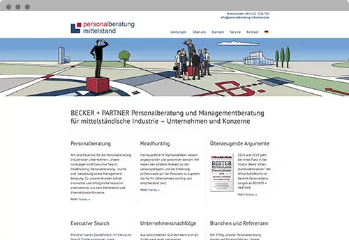 becker+partner - Startseiten Mockup www.personalberatung-mittelstand.de