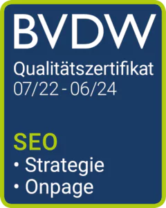 BVDW Qualitätszertifikat für SEO