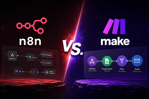 n8n vs. Make Titelbild